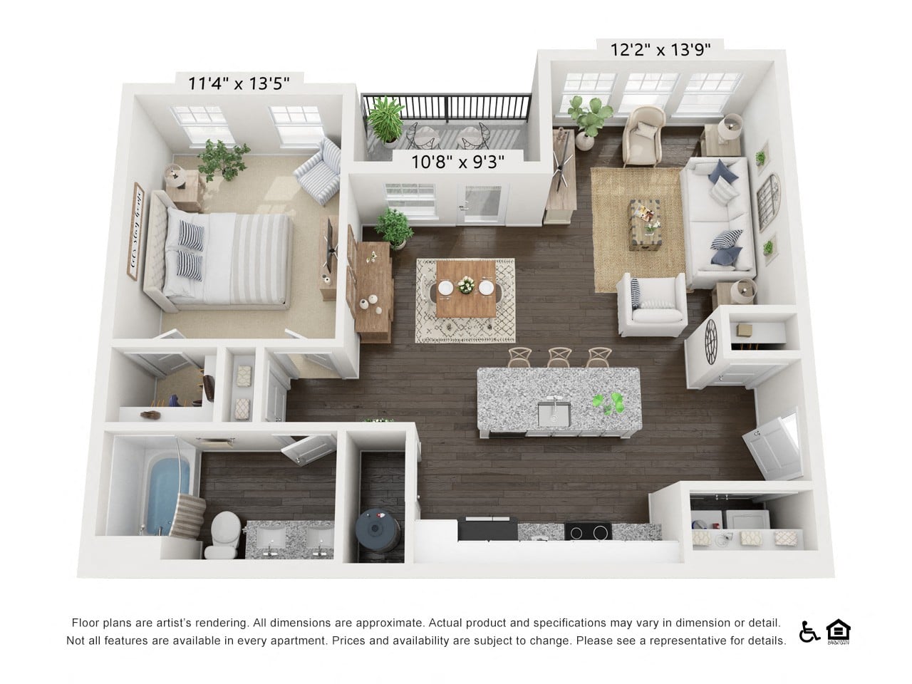 Floor plan layout diagram for New 1B
